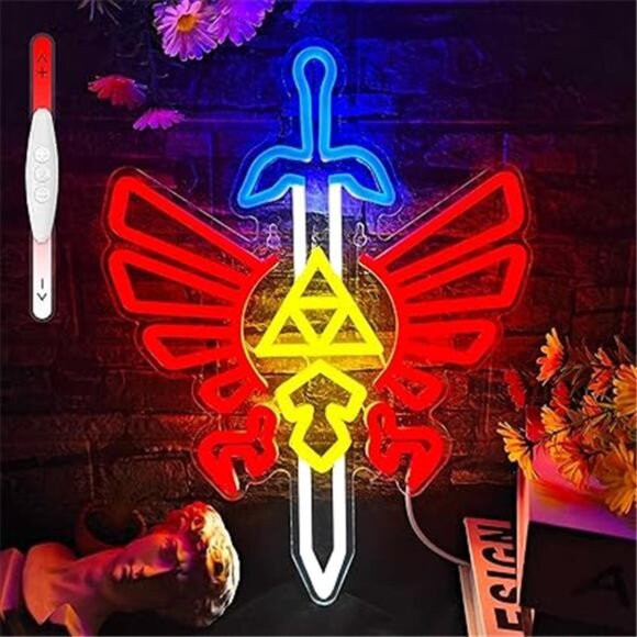 Zelda LED Neon Light Master Sword Game Sign Room Nintendo Classic Retro NES NEW - Picture 8 of 8